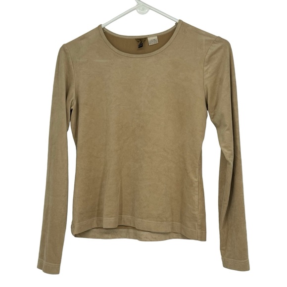 Women’s Vintage Tsunami Size XS Tan Polyester/Spandex Ultra Suede Shirt Top - Picture 1 of 10